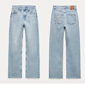 Zara High Rise Seamless Hem Straight Jeans Size 6